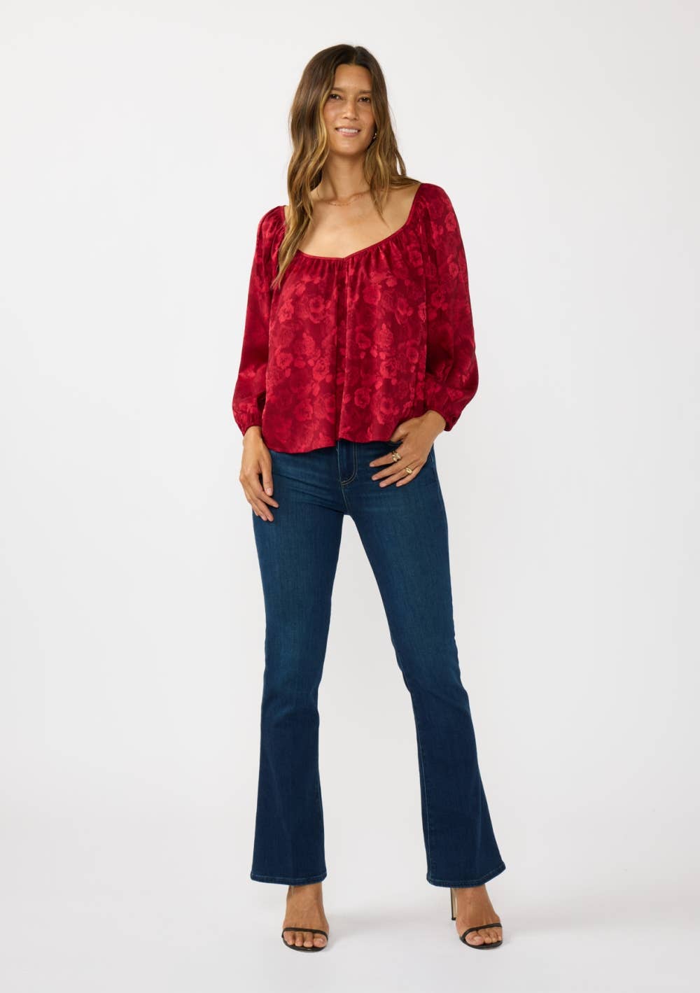 LAYLA JACQUARD PRINT TOP