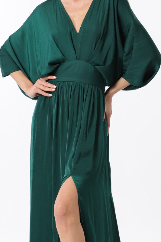 JADE KIMONO SLEEVE MAXI DRESS