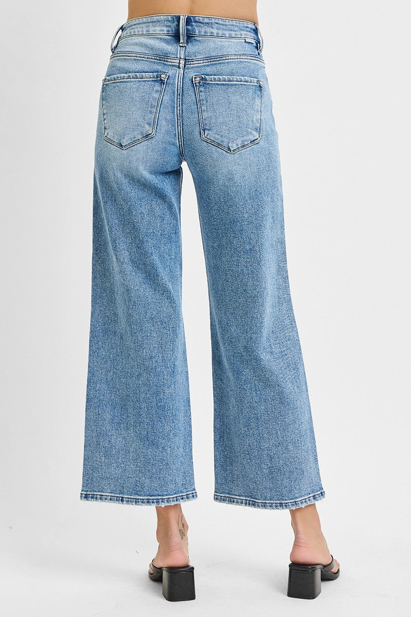 BELLE HIGH RISE CROP WIDE JEANS