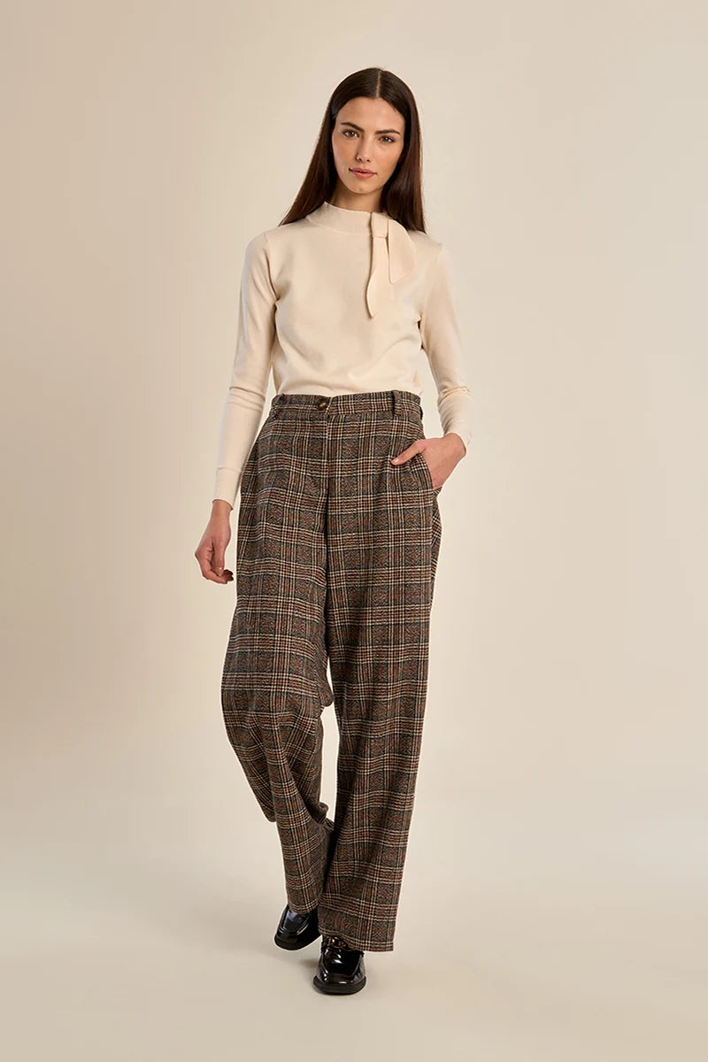 CASSANDRA PLAID TROUSERS
