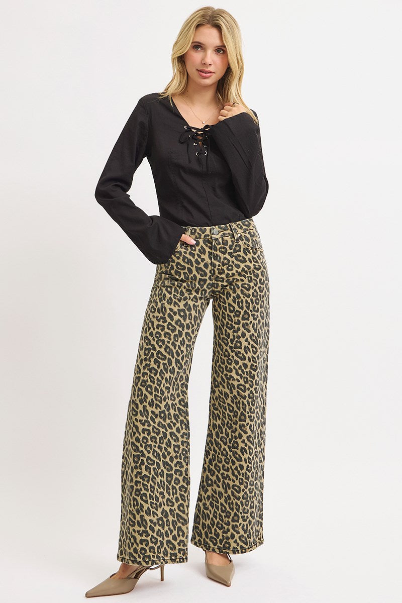 CANDICE LEOPARD PRINTED DENIM