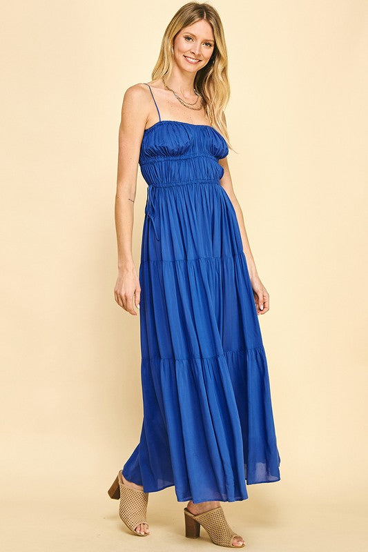MARTHA SHIRRING MAXI DRESS