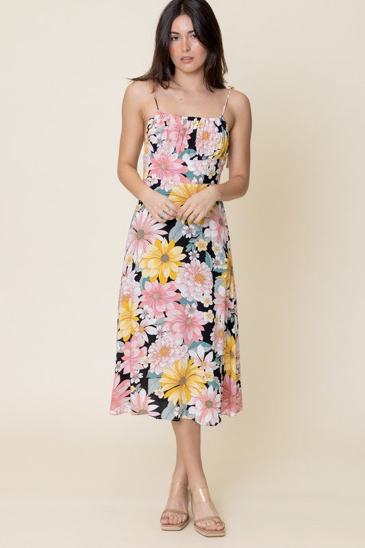 GIA FLORAL MIDI DRESS