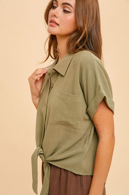 SOFIA TIE FRONT TOP