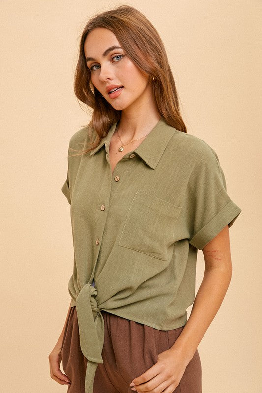 SOFIA TIE FRONT TOP