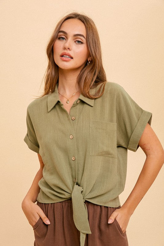 SOFIA TIE FRONT TOP
