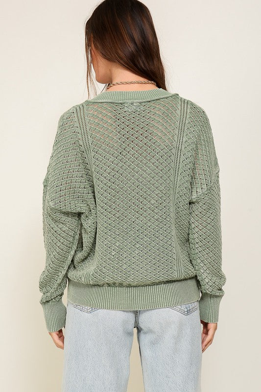 SUTTON ACID WASH SWEATER