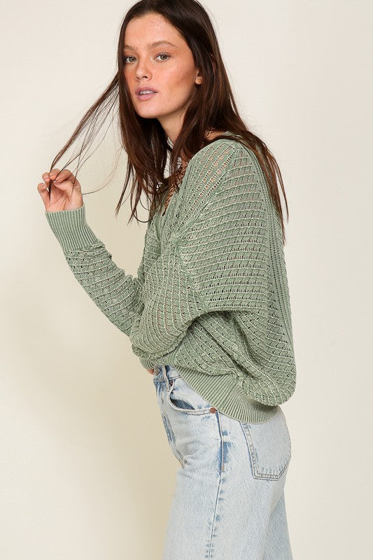 SUTTON ACID WASH SWEATER