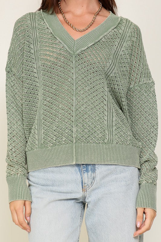 SUTTON ACID WASH SWEATER