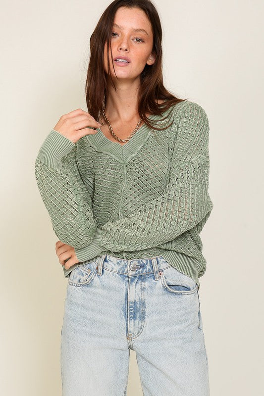 SUTTON ACID WASH SWEATER
