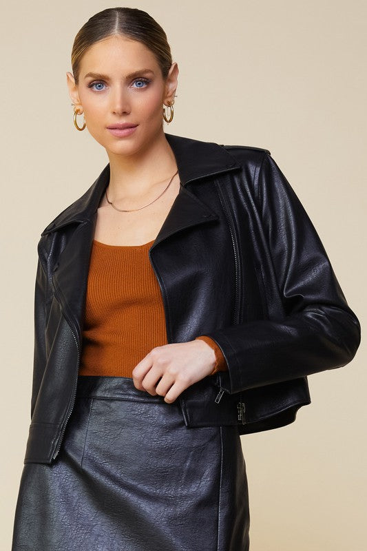 BREANNA VEGAN LEATHER JACKET
