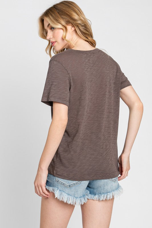 POLLY RELAXED V NECK TEE
