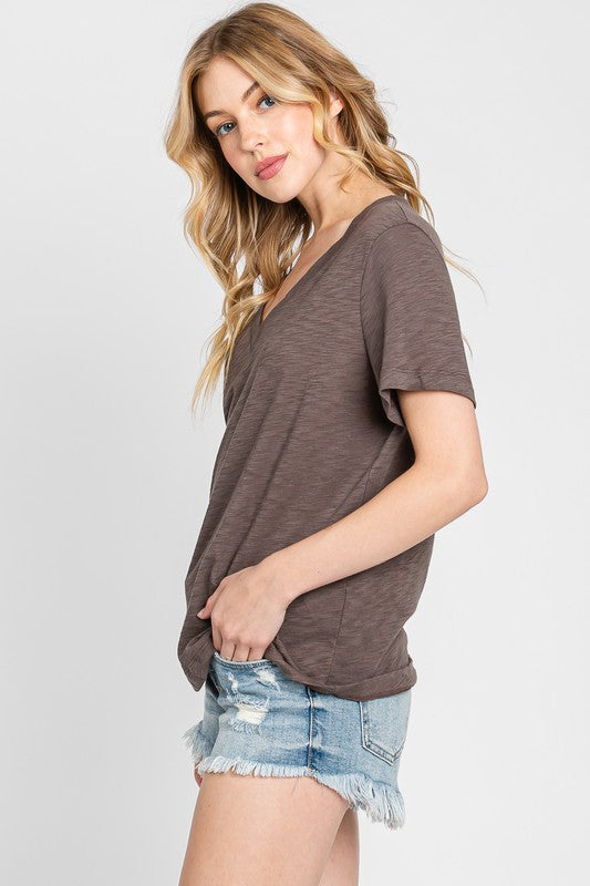POLLY RELAXED V NECK TEE