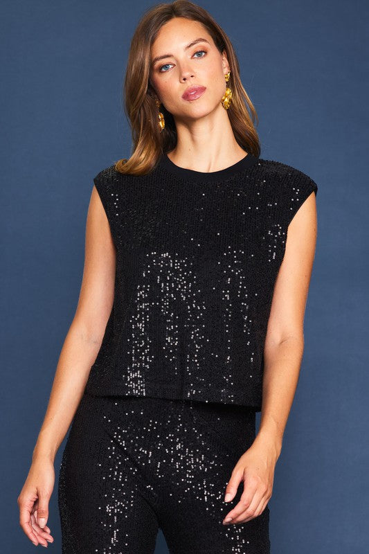 CLAIRE SEQUINS TOP