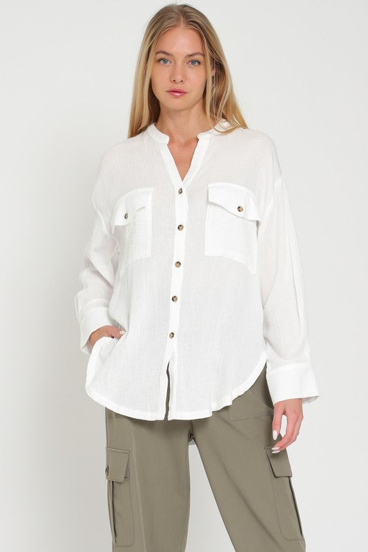 EMILY BUTTON FRONT SHIRT