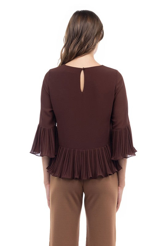 CRYSTAL PLEATED BLOUSE