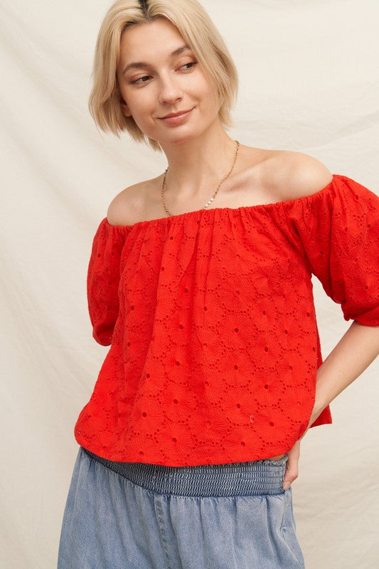 CALISTA EYELET TOP
