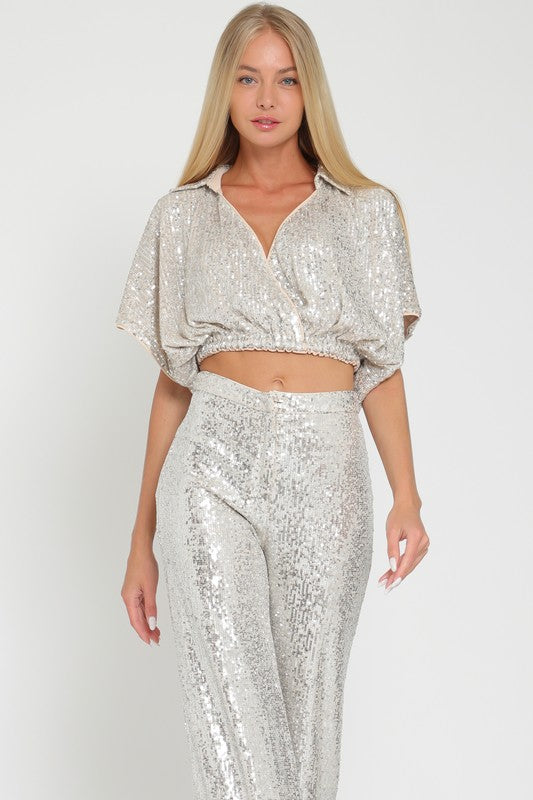 JILL SEQUINS TOP