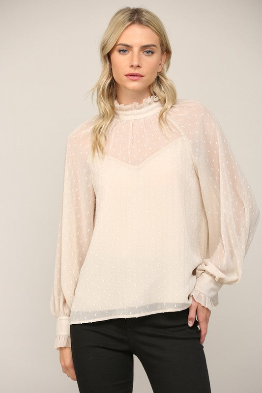 BETTY SWISS DOT BLOUSE