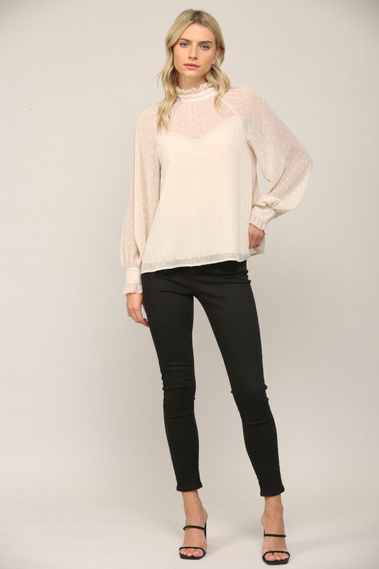 BETTY SWISS DOT BLOUSE