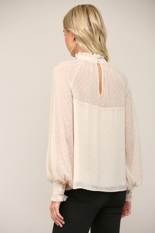 BETTY SWISS DOT BLOUSE