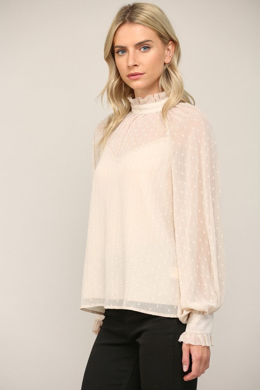 BETTY SWISS DOT BLOUSE