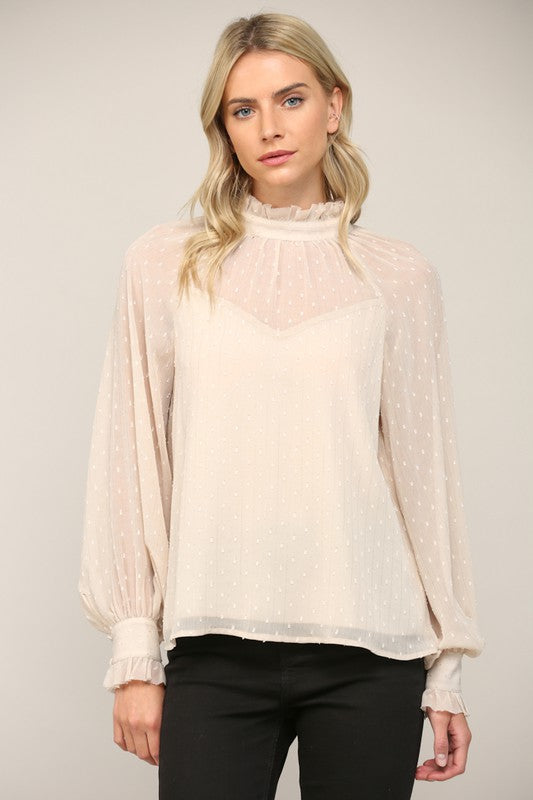 BETTY SWISS DOT BLOUSE
