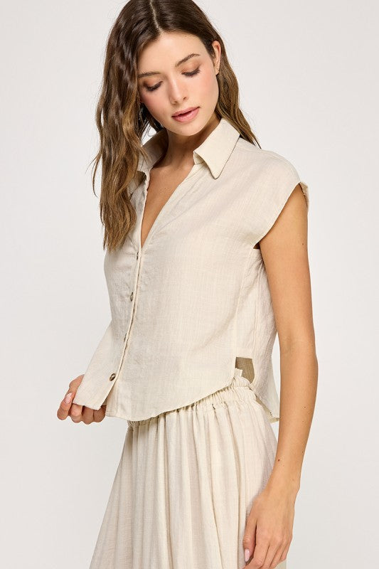 JUNE CAP SLEEVE SHIRT