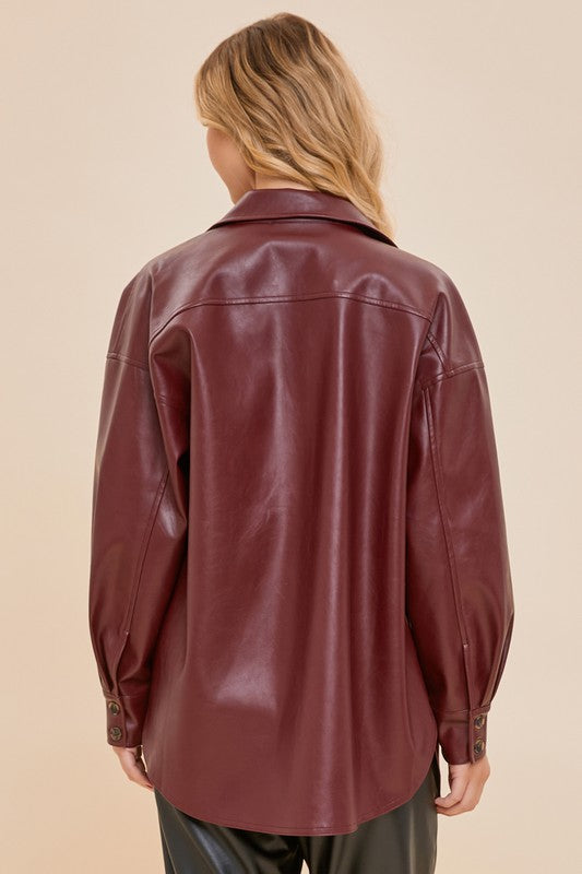 ALISHA VEGAN LEATHER SHACKET