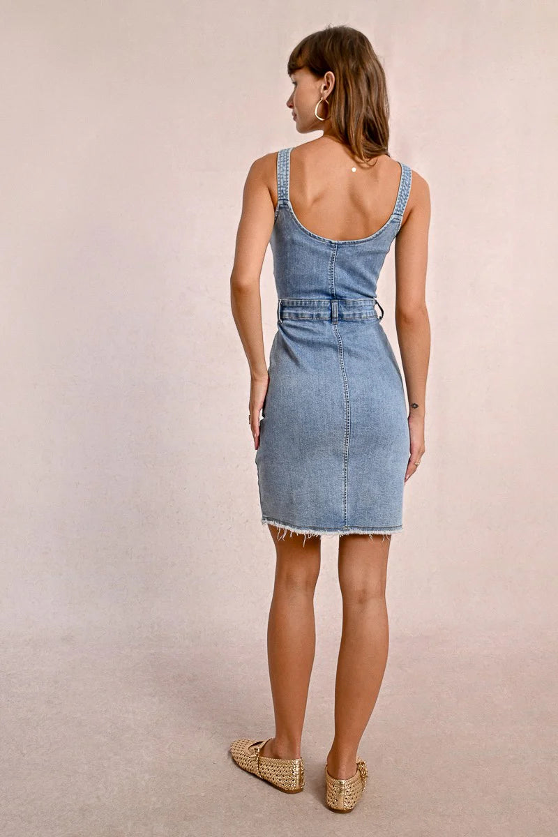 CRYSTAL DENIM DRESS