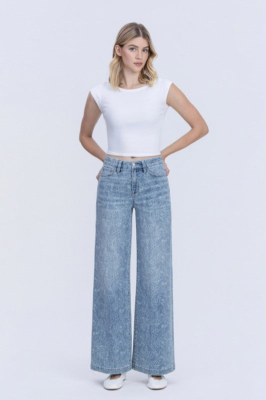 DEVIN FLORAL PRINT DENIM