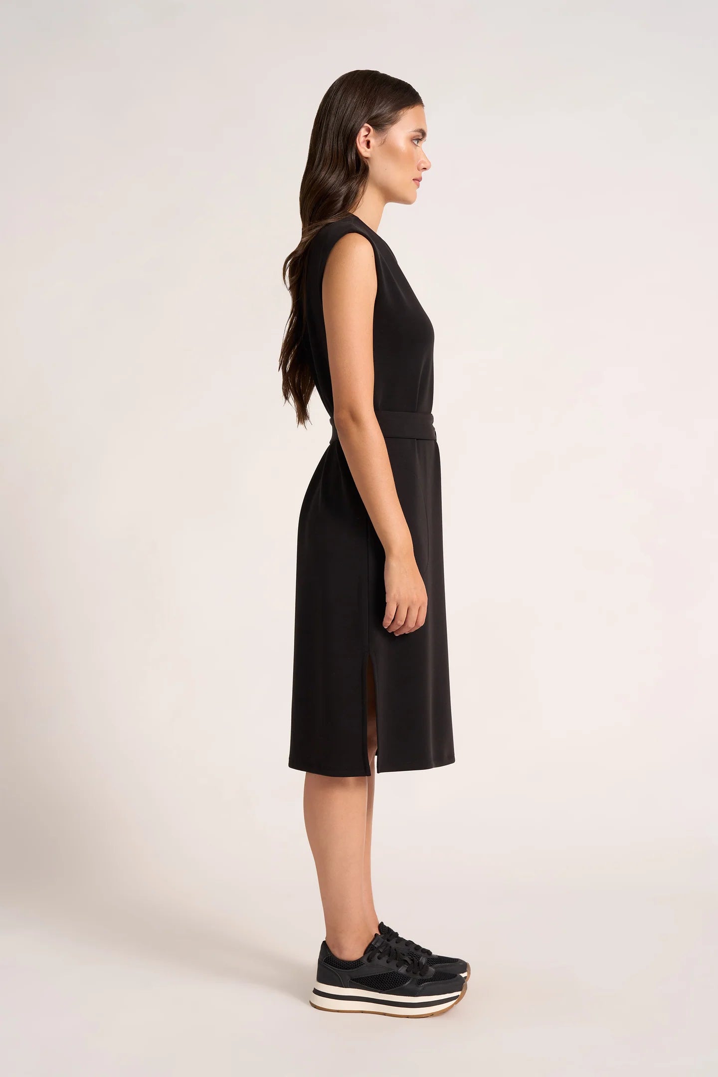 ALY SCUBA BELTED MINI DRESS