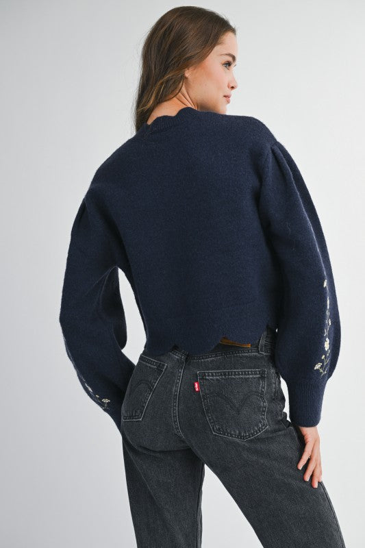 VALERIE FLORAL EMBROIDERED SWEATER