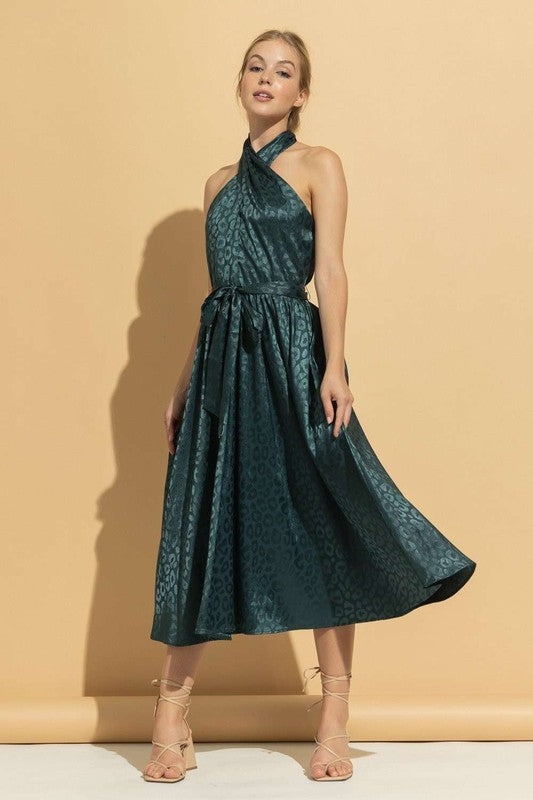 JOSEPHINE HALTER MIDI DRESS
