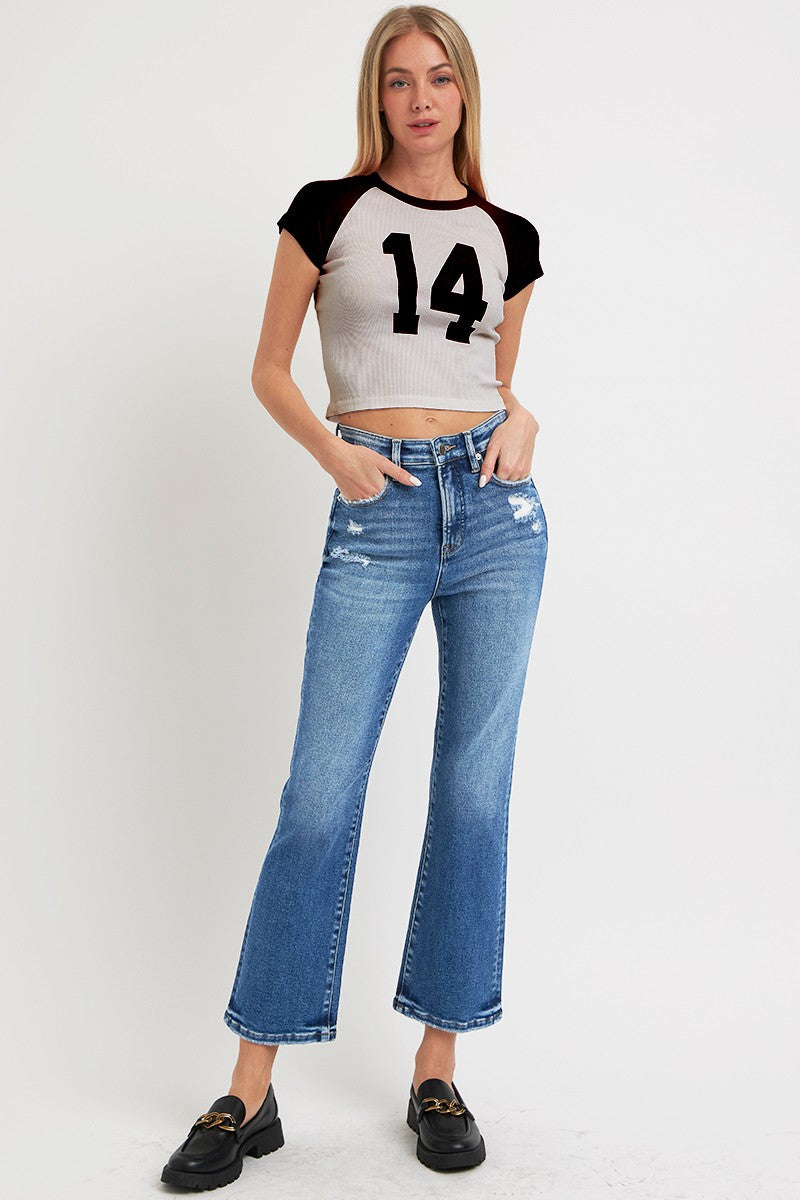SIBYL RISE CROP BOOTCUT JEANS