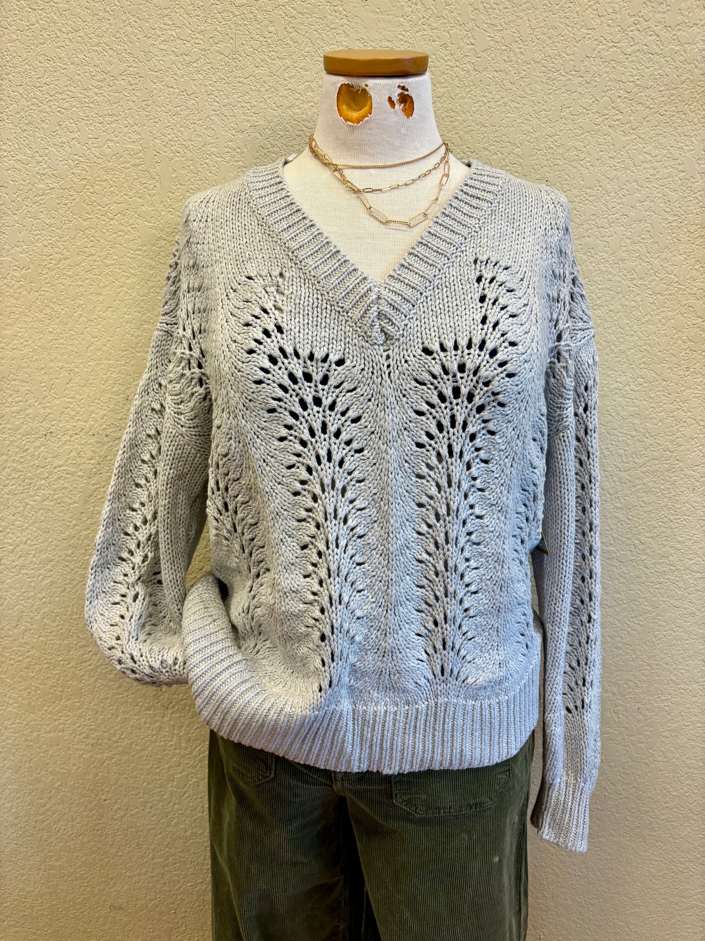 CARLA OPEN CROCHET SWEATER