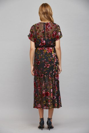AUBREY VELVET BURNOUT DRESS
