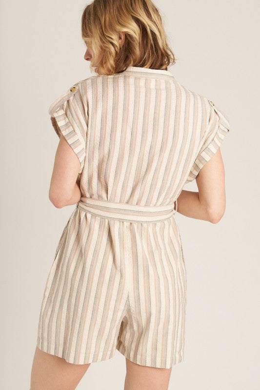 MOXIE STRIPED ROMPER