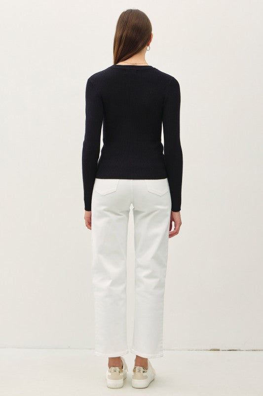 EMERY RIBBED KNIT TOP