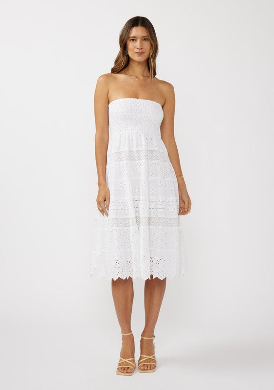 HEIDI STRAPLESS EYELET DRESS/SKIRT