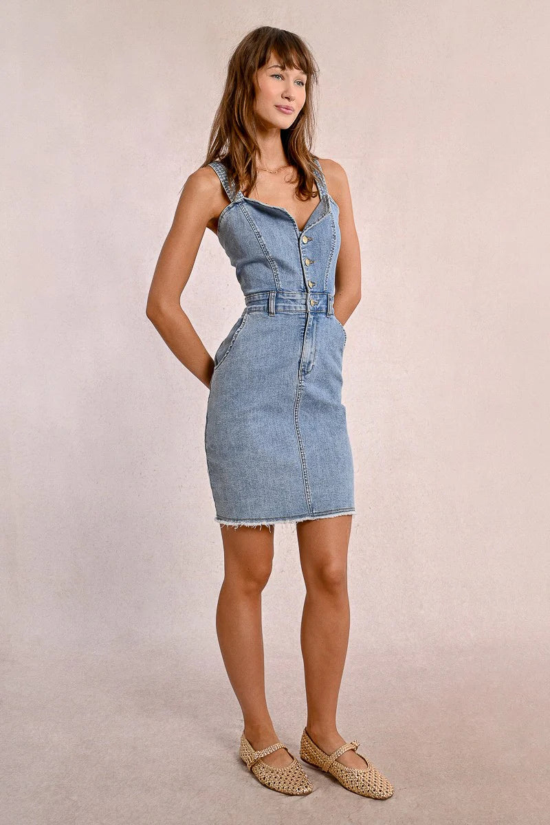 CRYSTAL DENIM DRESS