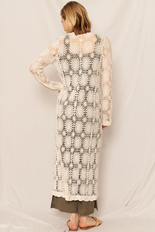 MELISSA CROCHET LONG CARDIGAN