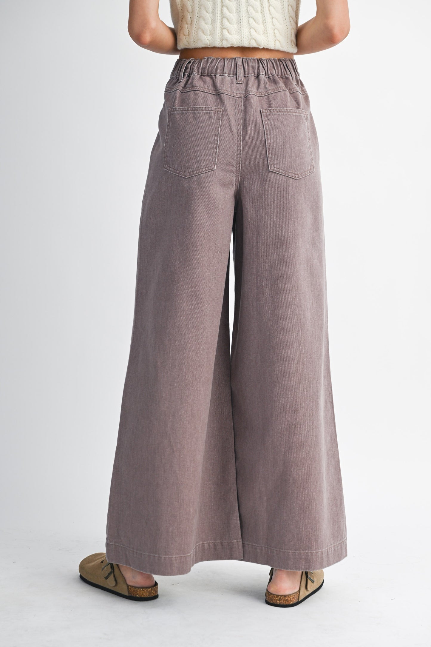 DAHLIA PLEATED WIDE LEG JEANS