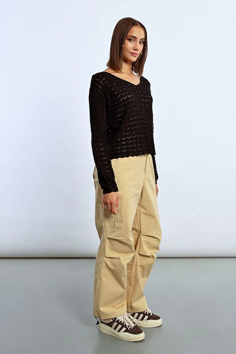 MYRA OPEN KNIT SWEATER