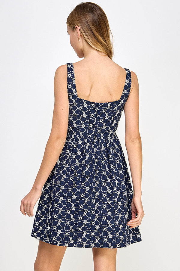 CLARA EYELET DENIM DRESS