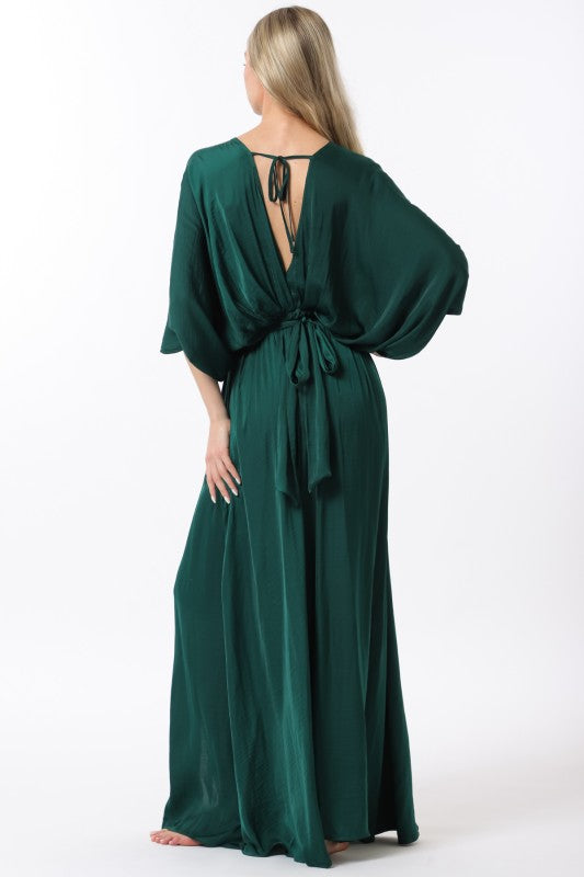 JADE KIMONO SLEEVE MAXI DRESS