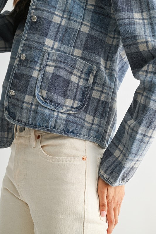 NELLI PLAID DENIM JACKET