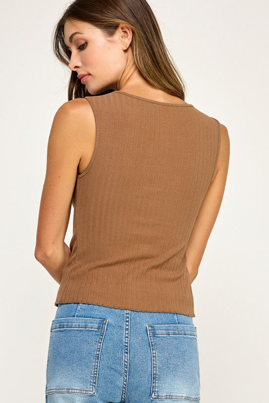 JALENA BUTTON DOWN TANK