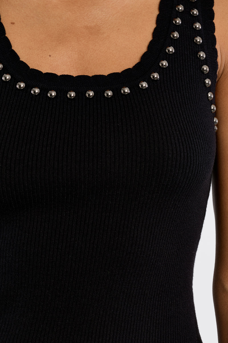 CHARLIE STUDDED KNIT TANK