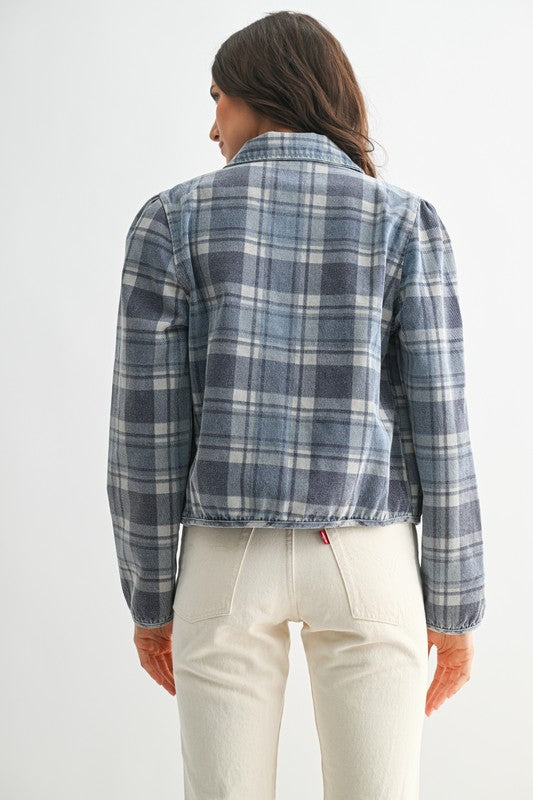 NELLI PLAID DENIM JACKET